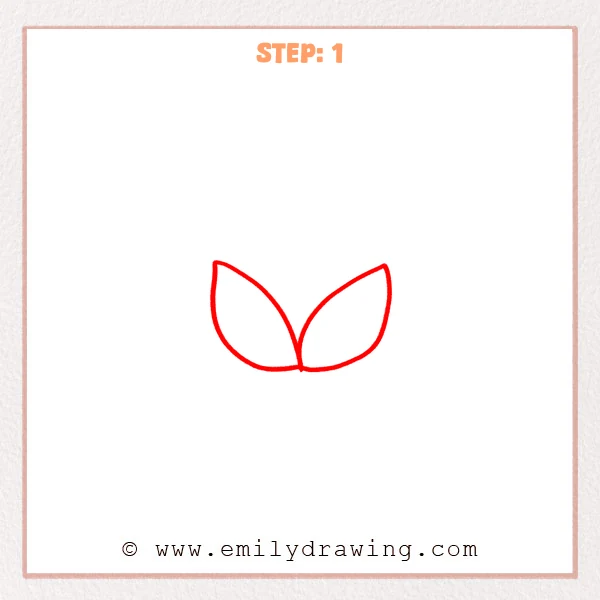 how to draw a lotus flower - Step 1